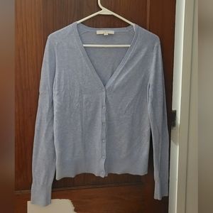 Ann Taylor Loft, medium long sleeved, blue cardigan.